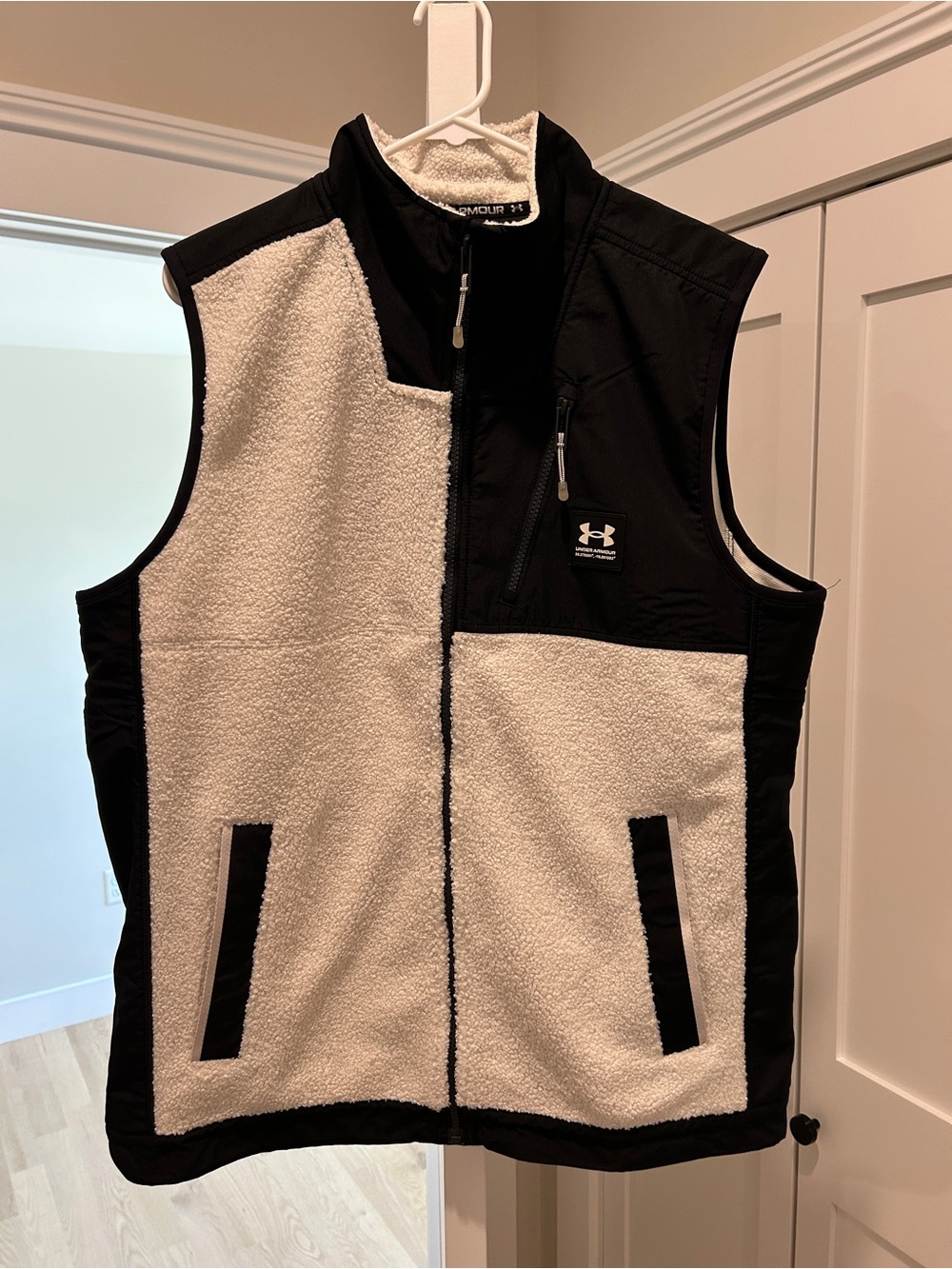 Under Armour Black and Cream Sherpa-Lined Jacket